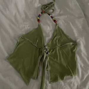 Green cropped top